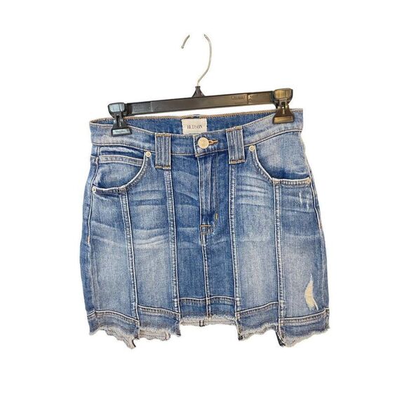 Hudson Weekender Step Hem Denim Mini Skirt size 25 - Picture 2 of 8